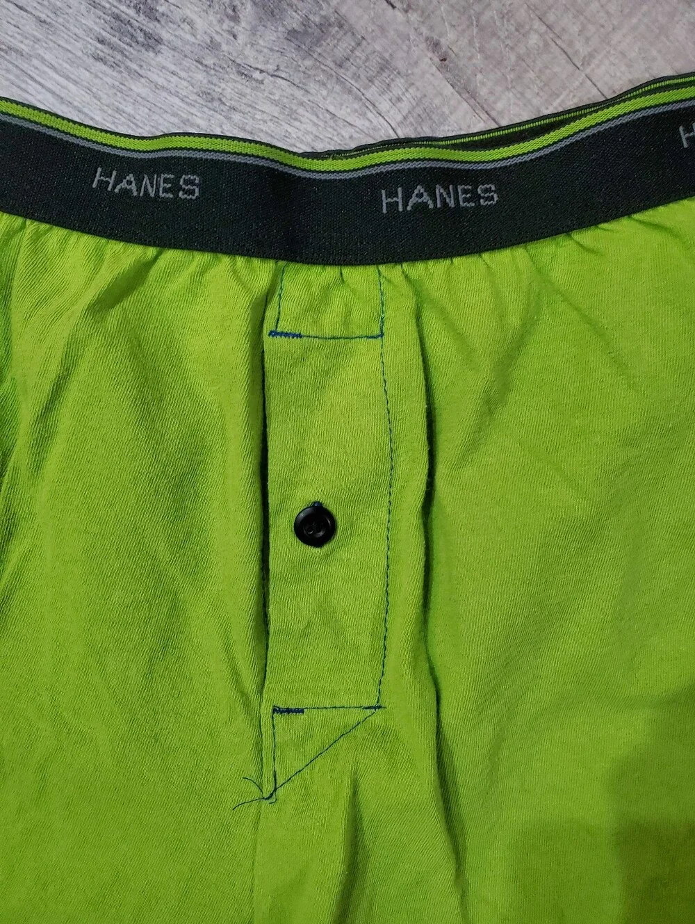 Hanes Men's Neon Green Cotton Boxer Shorts with Black Waistband